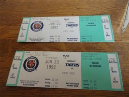#2 Vtg UN-USED Detroit Tigers Vs Red Sox Full Ticket,Mlb TIGERS,1992,6-23-1992 - £18.84 GBP