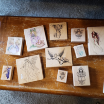 NEW LOT of 11 Angel Wood Mount Rubber Stamps Angelic Elegance # 2155 G-3... - $45.59