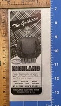 Vintage Print Ad Highland Men Knit Sweater The Gridiron Philadelphia 6.5&quot; x 2.5&quot; - £6.16 GBP