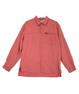 THE NORTH FACE Men&#39;s M Orange Grey Check Long Sleeve Button Shirt Suede-... - $33.00 CAD