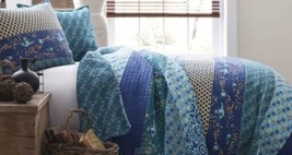 Lush Décor - Royal Empire 3-Piece Cotton Quilt Set Peacock 88x92 - £90.90 GBP