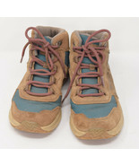 Merrell Hiking Boots Girls 4M Waterproof Tan Teal Purple Laces - £30.14 GBP