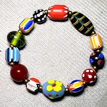 Vintage african venetian style glass beads bracelet #br6Gift - $490.45 MXN