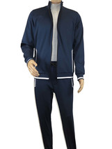 Men&#39;s Monte Carlo Turkey Jogging Suit 2pc Jump Set Stretchable 95209 Navy Blue - £117.27 GBP