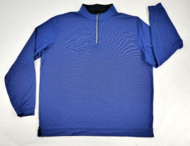 Footjoy FJ Jacket Blue Long Sleeve 1/4 Zip Pullover Golf Performance Mens 2XL - £30.07 GBP