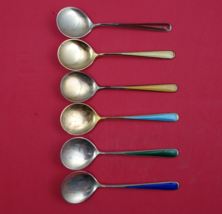 Norwegian Sterling Silver Ice Cream Spoon set of six vermeil By N.M Thun... - $197.01
