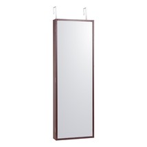 VEVOR Mirror Jewelry Cabinet 42.52in Lockable Wall or Door Mounted Armoire Brown - $226.06