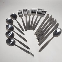 VTG Lot of 17 United Airlines Flatware Stainless Fish Scale Knives Spoon... - $32.95