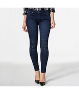 JustFab Skinny Jeans Studded Womens Size 26 Low Rise Blue Dark - $15.83