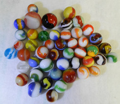 #18778m Vintage Group of 45 Cull or Rough Akro Agate Corkscrew Marbles - $59.39