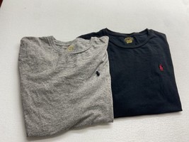 Polo Ralph Lauren T-shirt Lot Of 2 Mens Large Custom Slim Fit Black Gray... - $29.68