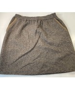 J Crew A Line Skirt Wool Blend Brown Herringbone Pull On Pocket Lined Ac... - $282.06 MXN