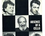 Playbill Absence of a Cello Premiere Performance 1964 Fred Clark Ruth White - £19.53 GBP