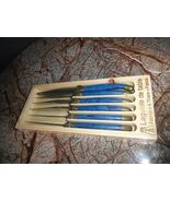 Laguiole de table stainless steel steak knives with Blue handles NIB - $1,730.38 MXN