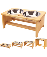 Elevated Dog Bowls,Raised Dog Bowl Stand with 2 Stainless Steel Bowls,El... - $840.51 MXN