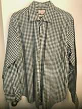 Merona Men&#39;s Button-down Long Sleeve Shirt size XL / TG Green , Blue And White - £6.32 GBP