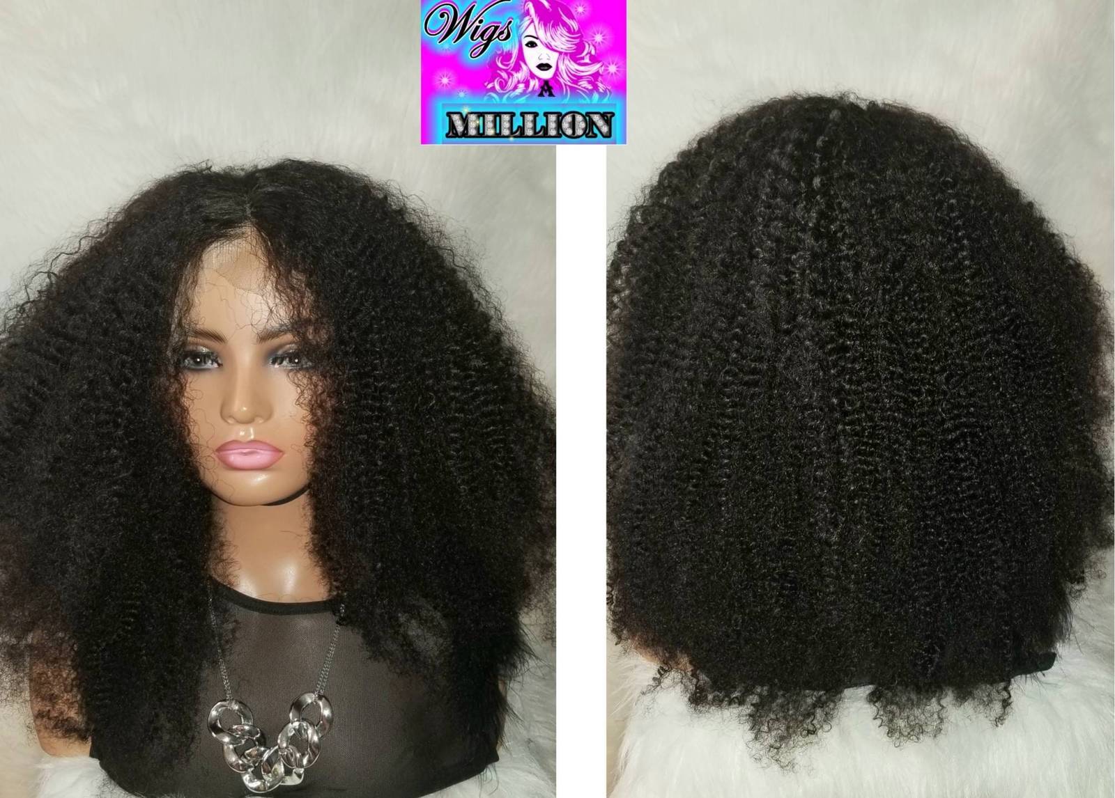 Tootie" Brazilian Afro Kinky Curly Wig, 13x6 Lace Front Human hair 24 inches Glu - £234.55 GBP