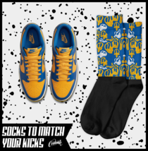 HAPPY Socks for Dunk Low UCLA Blue Jay University Gold Yellow Michigan Shirt 1 - £16.18 GBP
