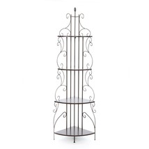 Ornate 4-Tier Metal Corner Bakers Rack Kitchen Dining Shelf - £264.06 GBP