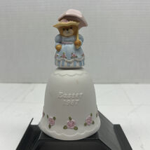 Vintage Enesco Lucy &amp; Me 1987 Easter Girl Bear Bell Lucy Rigg Retired Fi... - $17.81