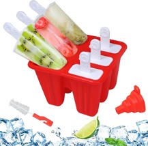 Silicone Popsicle Molds for Kids Adult Teens 6-cavity Ice Popsicle Maker Set DIY - £10.38 GBP