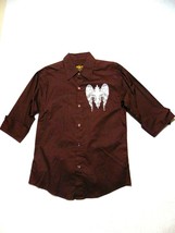 El General 1/2 Sleeve Brown Button Up Shirt Mens M Nwot - $29.69