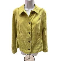 Christopher &amp; Banks Women S Jacket Size Medium Green Corduroy Lightweigh... - $9.94