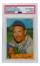 Enos Slaughter Signed 1954 Bowman St. Louis Cardinals Baseball Card #62 PSA/DNA - £76.86 GBP