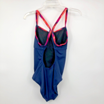 Nike Swimsuit Womens M Used One Piece Navy Pink Salmon - £10.95 GBP