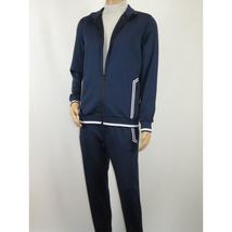 Men's Monte Carlo Turkey Jogging Suit 2pc Jump Set Stretchable 95209 Navy Blue image 3