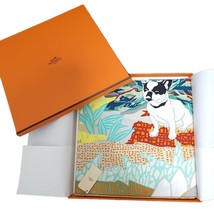 Hermes Scarf En Liberte ! by Carine Brancowitz 90 cm Silk light green dog Carre - £694.02 GBP