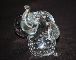 Vintage Blown Art Clear Glass Wild Elephant Figurine Paperweight Curio B... - £13.29 GBP