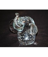 Vintage Blown Art Clear Glass Wild Elephant Figurine Paperweight Curio B... - £13.40 GBP