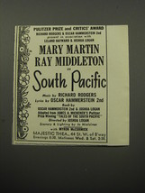 1951 South Pacific Musical Play Ad - Pulitzer Prize and Critics&#39; Award - £14.54 GBP