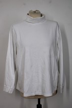 NWOT LL Bean 1X White Cotton Long Sleeve Turtleneck Top - £16.69 GBP