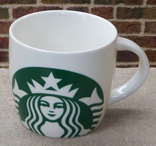 2017 Starbucks Green Siren Mermaid Logo Barrel 14 oz White Coffee Mug Cup - £14.07 GBP