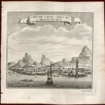 1749 Cite de Chau Cheu Fu Nieuhof Schley Copperplate Engraving China - £47.33 GBP