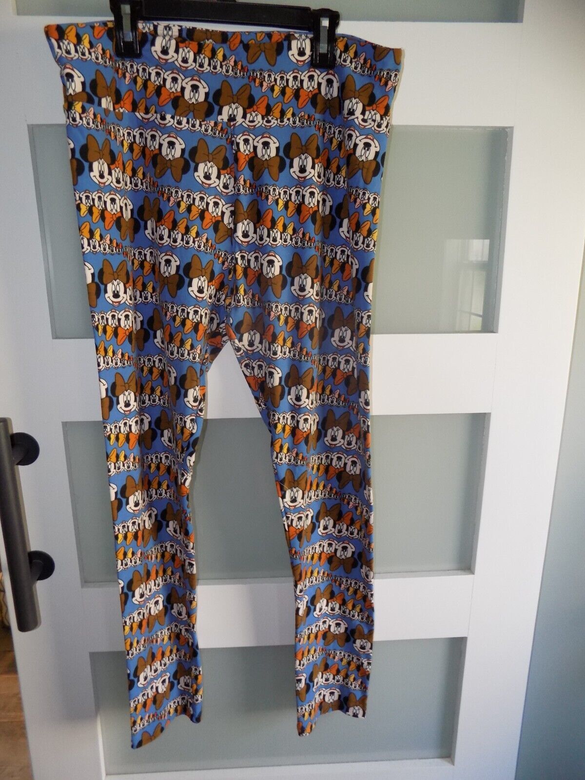 LuLaRoe DISNEY Leggings Blue Cascading Minnie Mouse Faces Size TC Women&#39;s - $23.00