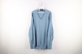 Vintage Nautica Mens 2XL XXL Distressed Lightweight Cotton Knit Sweater Blue - £27.18 GBP