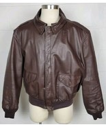 Vtg Cooper Type A-2 Brown Goatskin Leather Flight Bomber Jacket USA Mens... - £155.34 GBP