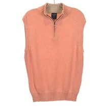 NWOT Mens Size XXL Bills Khakis Orange Sherbert Quarter Zip Golf Sweater Vest - £20.79 GBP