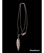 Sterling Silver Feather Pendant &amp; Wisdom Chain Necklace - $64.14 CAD