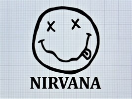 Nirvana Smiley Face Die-Cut Vinyl Indoor Outdoor Car Window Decal-24 Colors - £3.98 GBP