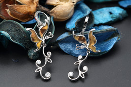 Navia Jewelry Butterfly Wings Urania ripheus Silver Earrings NE-33R - £102.38 GBP