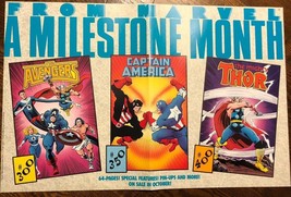 MILESTONES Avengers Captain America Thor (1988) Marvel Comics promo poster VF - $9.89