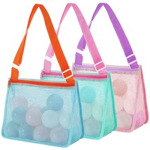 3 Pack Beach Toy Mesh Bag Kids Shell Bags Collecting Totes For Holding Shells Sa - £15.95 GBP