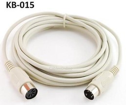 15Ft Din-5 Male/Female Midi Or At Keyboard Extension Cable, Kb-015 - £14.33 GBP