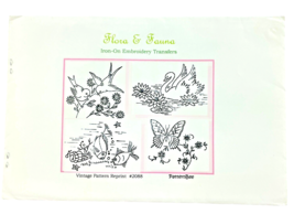 PatternBee Embroidery Iron-On Transfers Vintage Pattern Swan Bird Fish B... - €12,07 EUR