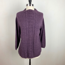 Dockers Soft Purple Womens Lg Sweater Pullover 3/4 Sleeve Ramie/Cot Mock Collar - £15.57 GBP