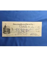 Orlando Bank &amp; Trust Co. - Orlando Florida FL FLA  1922 Obsolete Check C... - $26.86 CAD